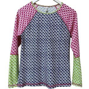 Vineyard Vines Beach Shirt Small Junior Whale Logo Rashguard Preppy Long Sleeve